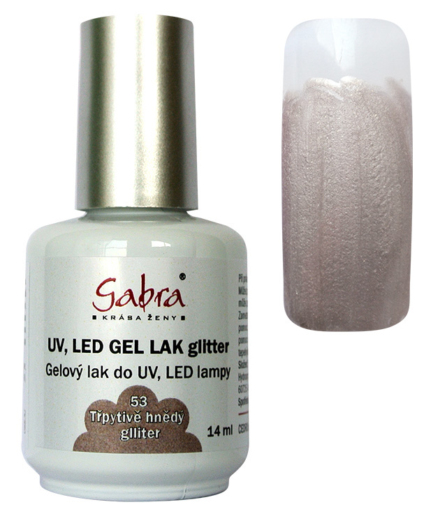 UV gel lak GABRA 53 třpitivě hnědý glitter 14 ml | NEHTOVÁ MODELÁŽ - Gel laky UV gel lak GABRA 53 třpitivě hnědý glitter 14 ml | NEHTOVÁ MODELÁŽ - Gel laky